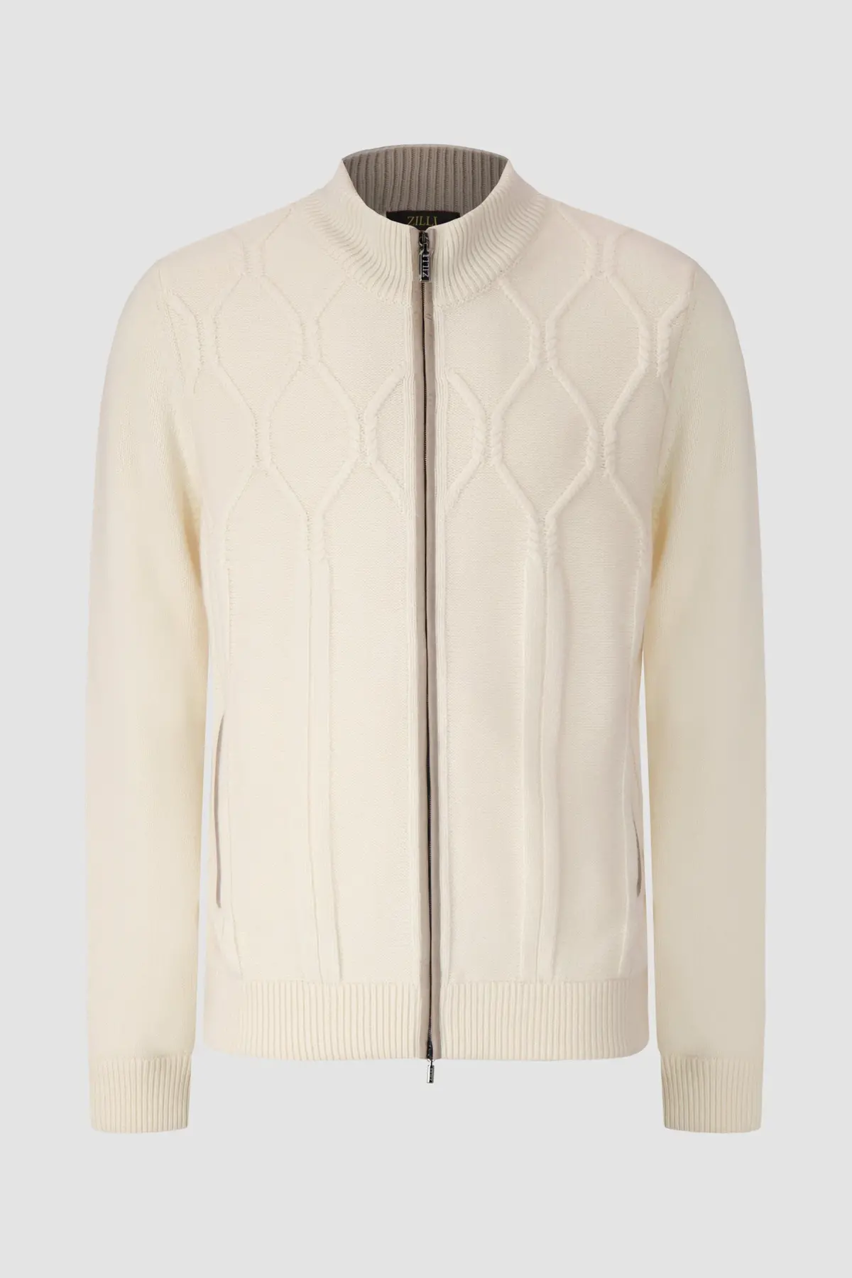 Zilli White Full Zip Sweater 1