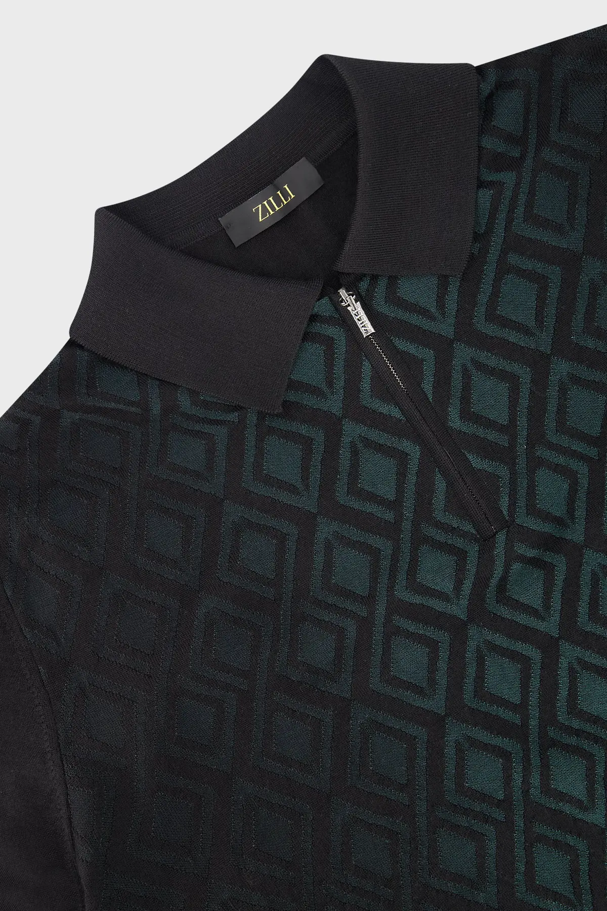 Zilli Black/Green Zipped Collar Knitwear Sweater 3