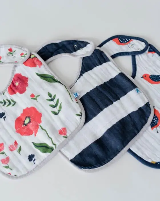 Cotton Muslin Classic Bibs - 3 Pack 13
