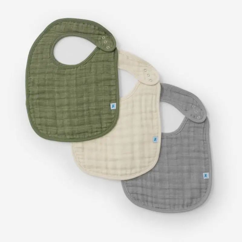 Cotton Muslin Classic Bibs - 3 Pack 4