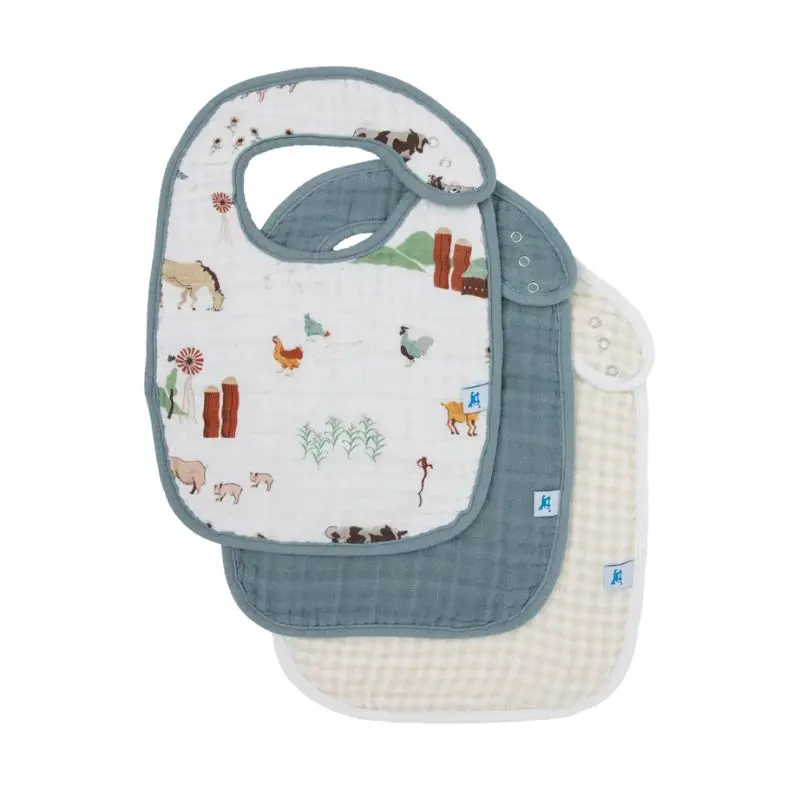 Cotton Muslin Classic Bibs - 3 Pack 3