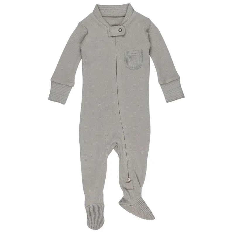 Organic Pique 2-Way Zipper Footie 1