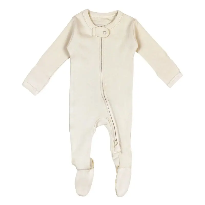 Organic 2-Way Zipper Baby Footie 1