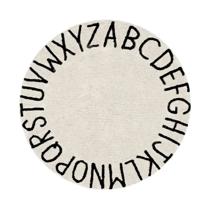 Round Abc Washable Rug 1