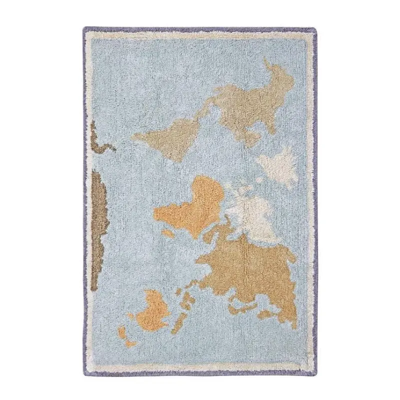 Mini World Map Washable Rug 1