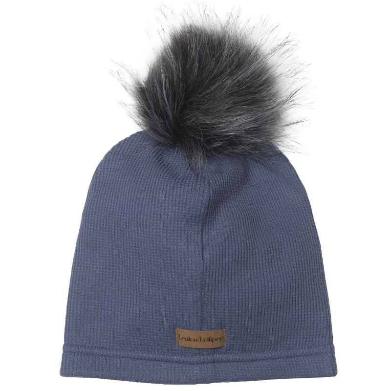 Textured Waffle-Knit Pom Pom Beanie - Image 6