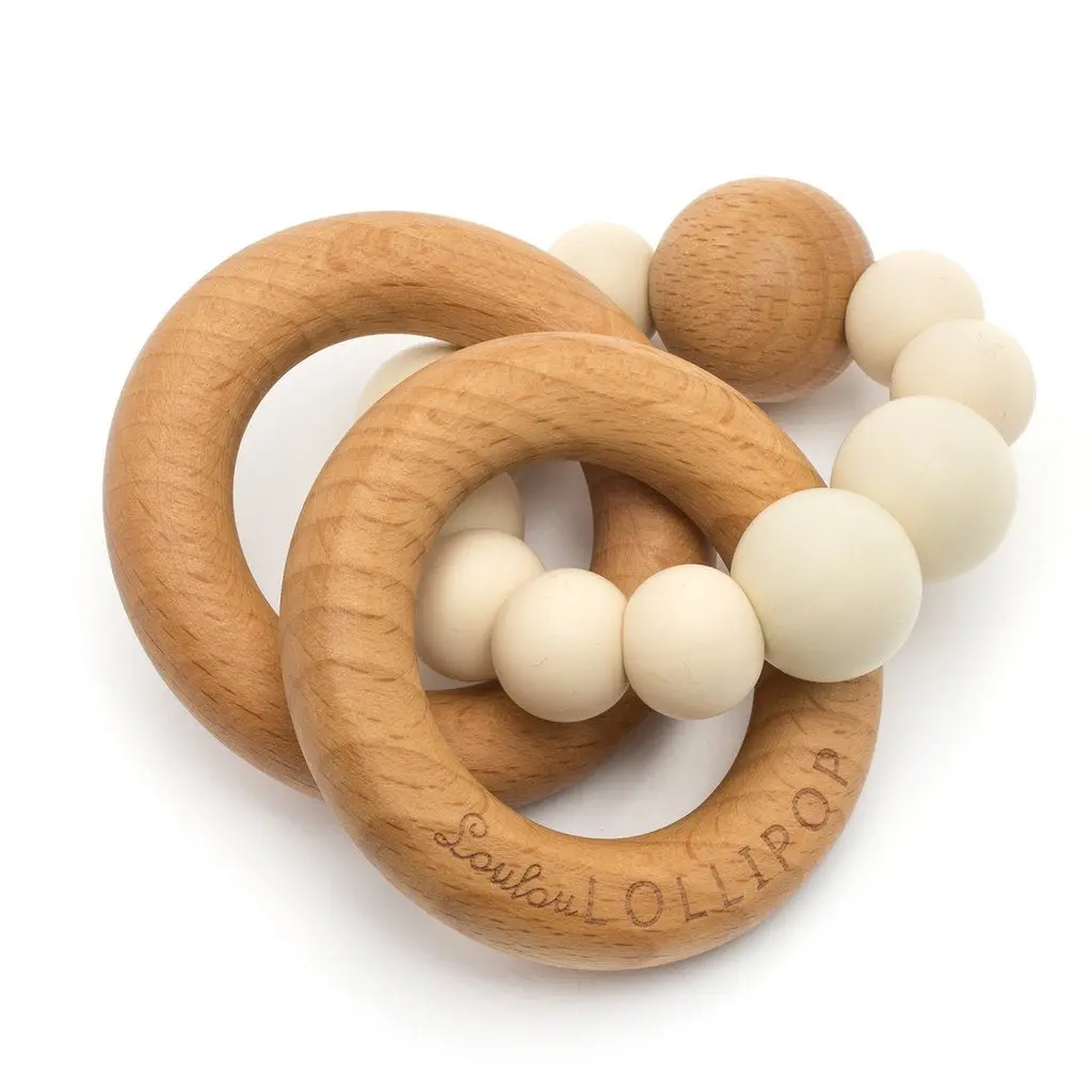 Wood And Silicone Rattle Teether 1