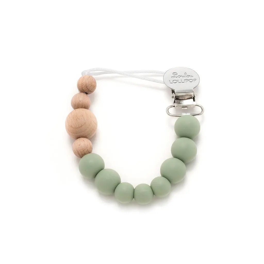 Wood + Silicone Pacifier Clip 1