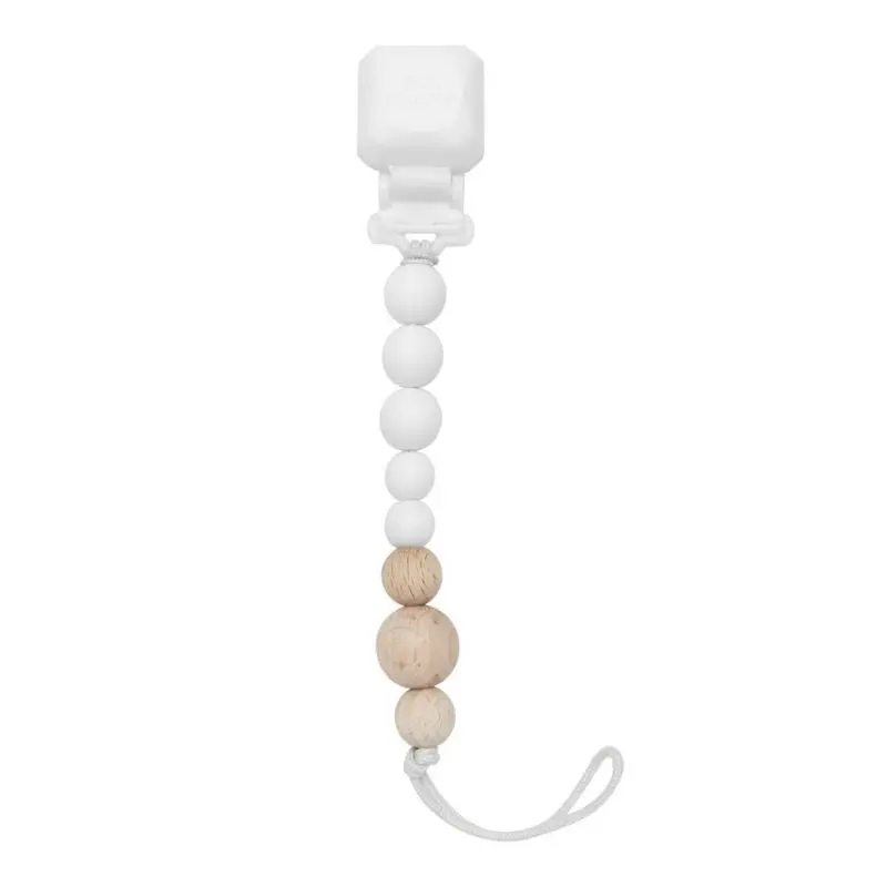 Colour Pop Silicone & Wood Pacifier Clips 1