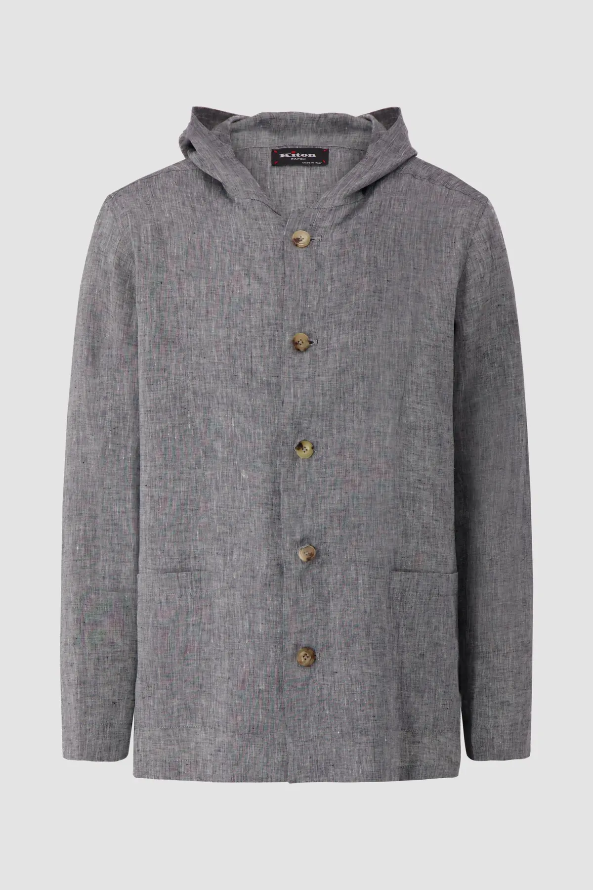 Kiton Grey Hooded Luca Blazer 1