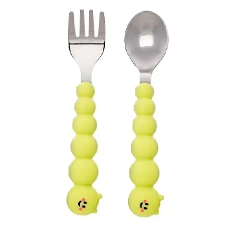Silicone Caterpillar Spoon And Fork Set 1