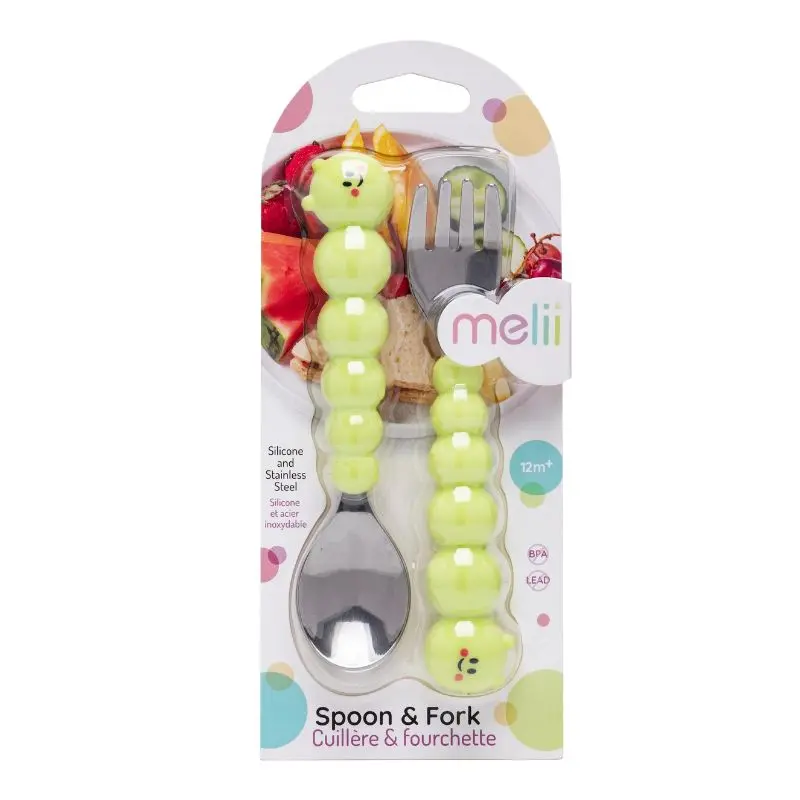 Silicone Caterpillar Spoon And Fork Set 2