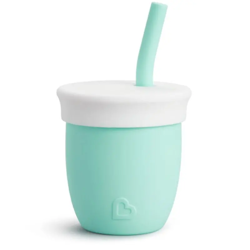 C'est Silicone 4 Oz Training Cup With Staw  - Mint 1