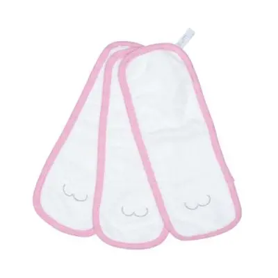 Bamboo Bum Cloths - White/Pink - 3Pk 1