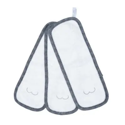 Bamboo Bum Cloths - White/Blue - 3Pk 1