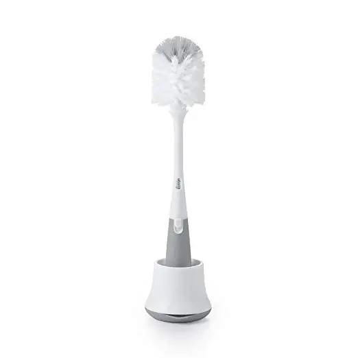 Bottle Brush With Nipple Cleaner And Stand - Grey 1
