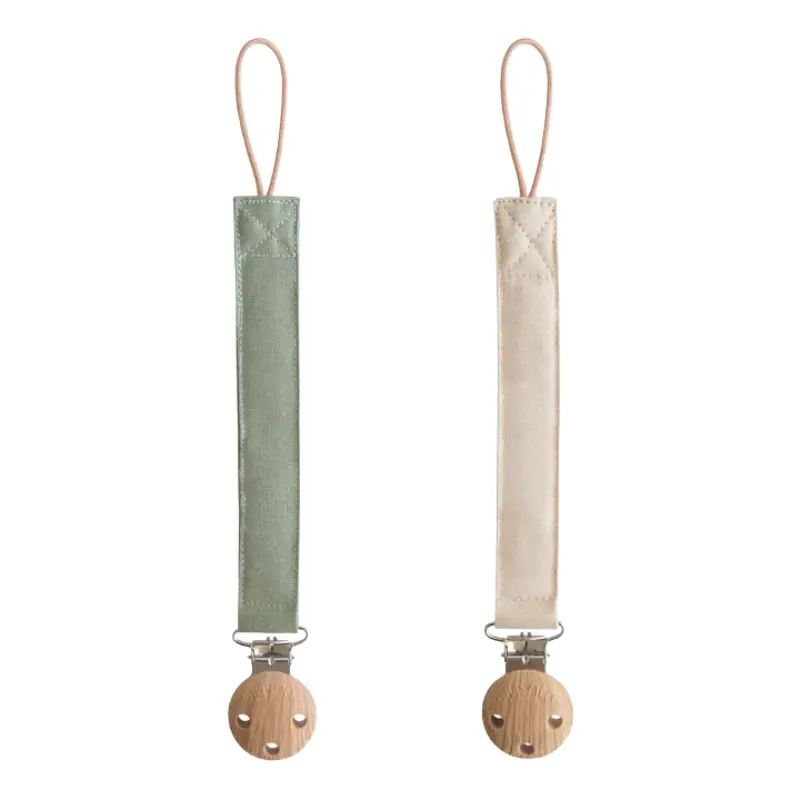 Linen Pacifier Clip - 2 Pack 3