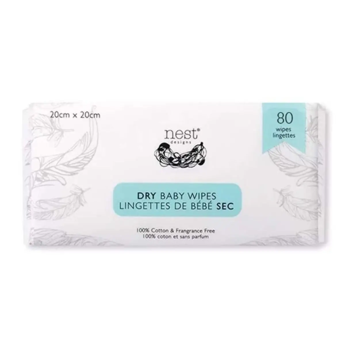 Cotton Dry Baby Wipes - 80 Pack 1