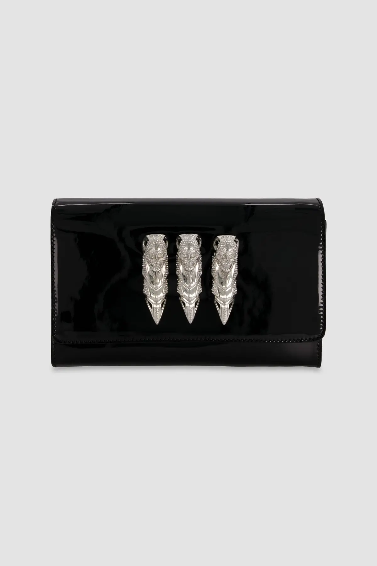 Philipp Plein Black Leather Patent Shoulder Bag 1