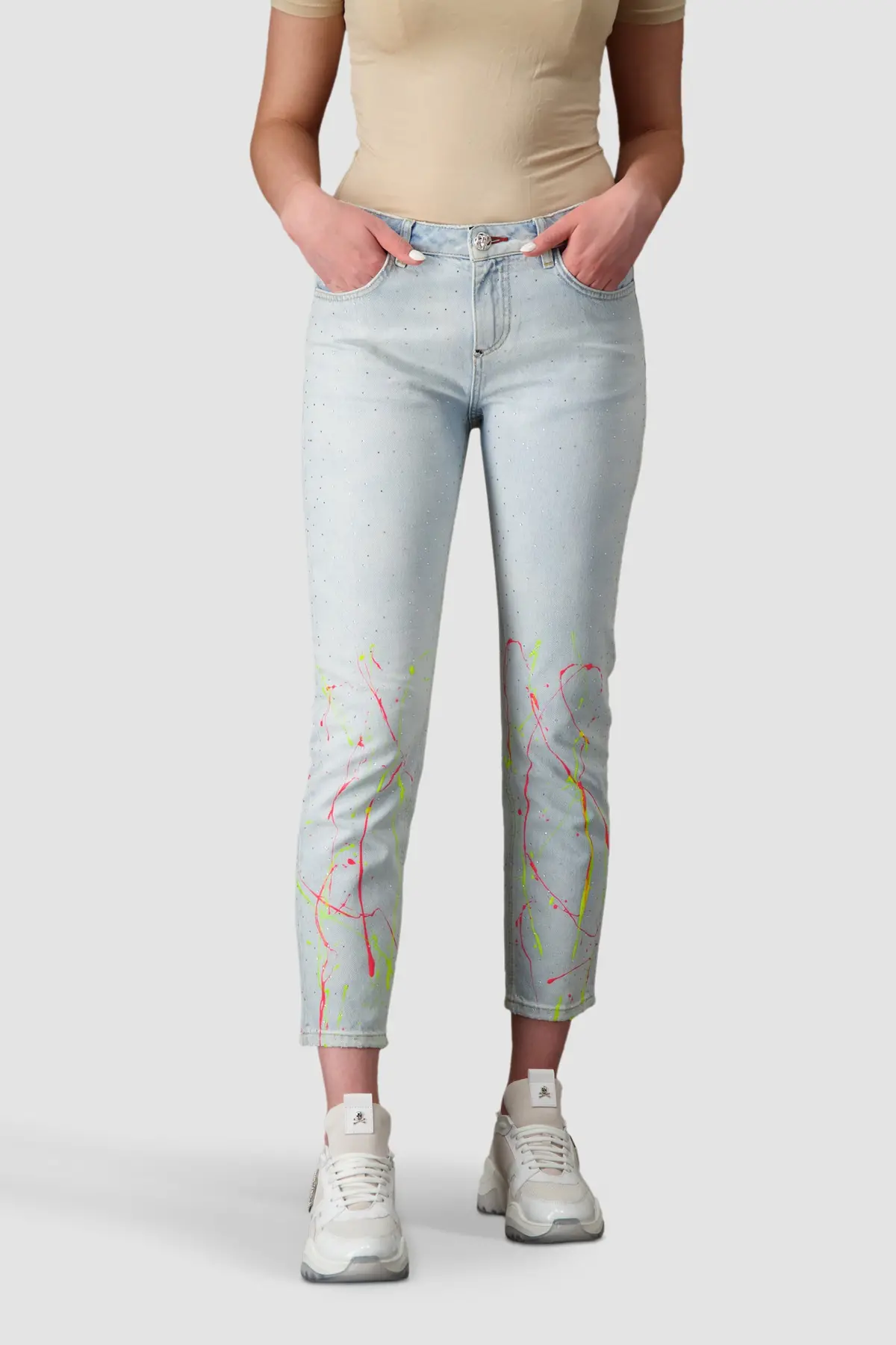Philipp Plein Hot’N’Cold Boyfriend Crystal Jeans 1