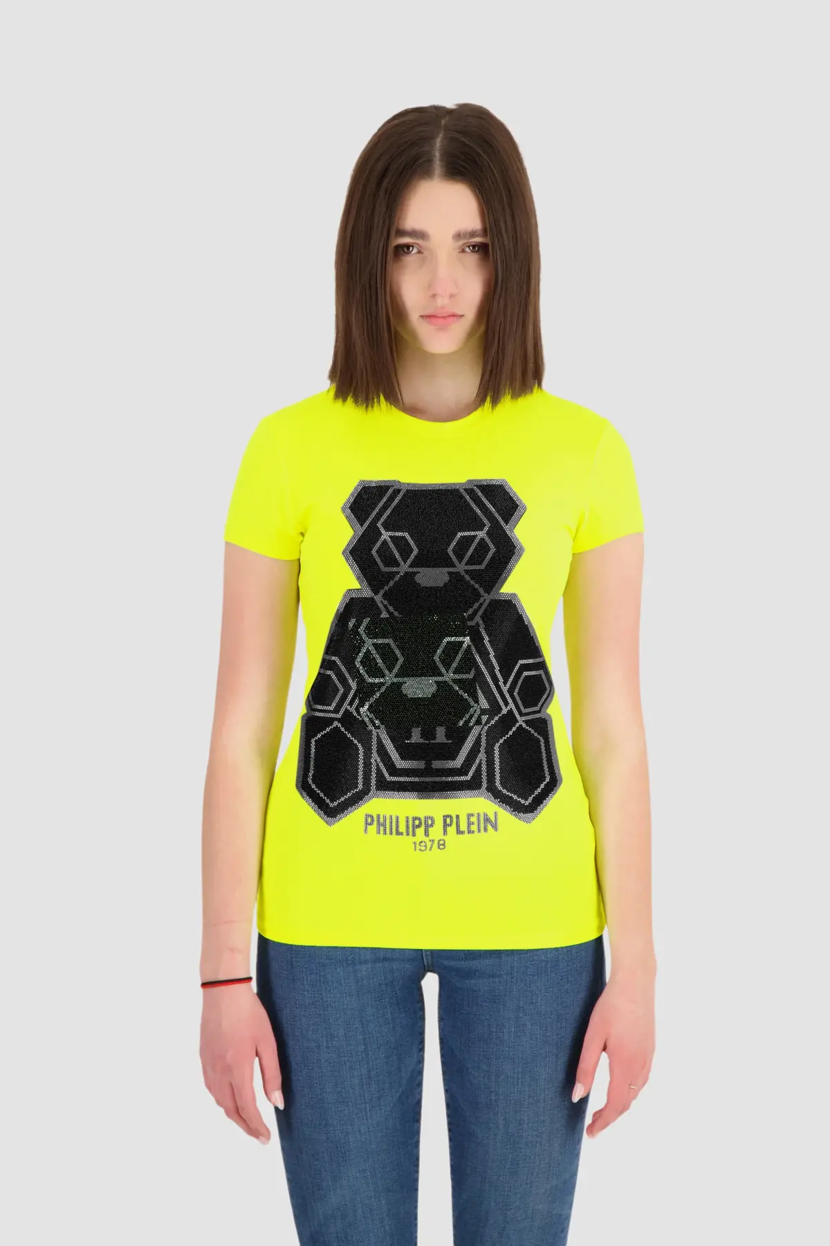 Philipp Plein Yellow Round Neck Ss Teddy Bear T-Shirt 1