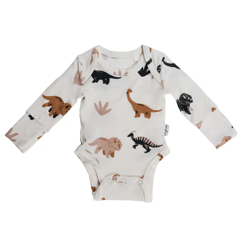 Soft Bamboo Long Sleeve Bodysuit with Playful Prints - Image 16