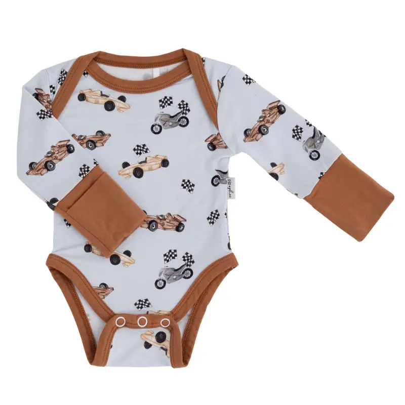 Soft Bamboo Long Sleeve Bodysuit with Playful Prints - Image 17