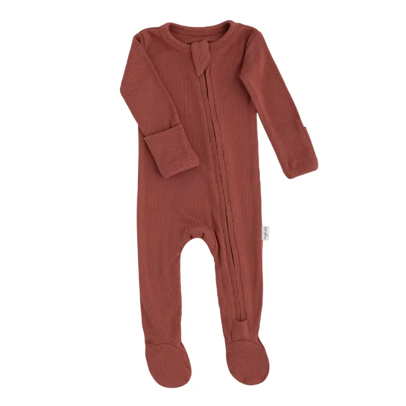 Soft Organic Cotton Ribbed Footed Sleepers - Image 3
