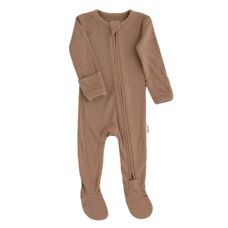 Soft Organic Cotton Ribbed Footed Sleepers - Image 18