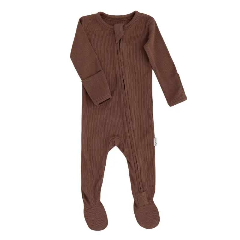 Soft Organic Cotton Ribbed Footed Sleepers - Image 5