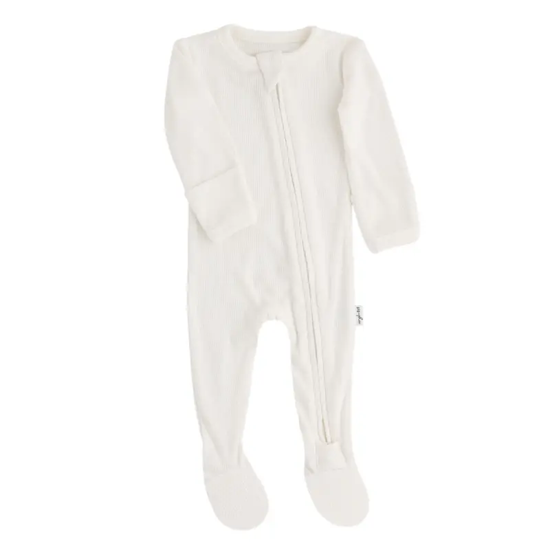 Soft Organic Cotton Ribbed Footed Sleepers - Image 15