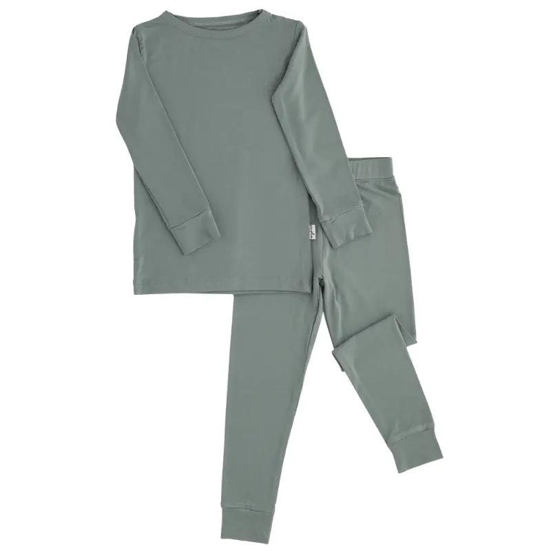 2 Piece Long Sleeve Bamboo Set - Solids (Overstock) 1