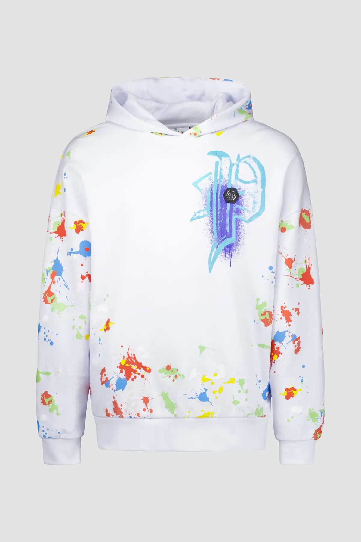 Philipp Plein White Dripping Skull Hoodie 1