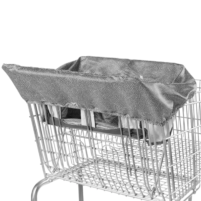 Shopping Cart & High Chair Cover - Grey Swirl Dot 1