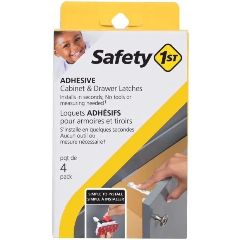 Adhesive Cabinet & Drawer Latches - 4 Pack 1