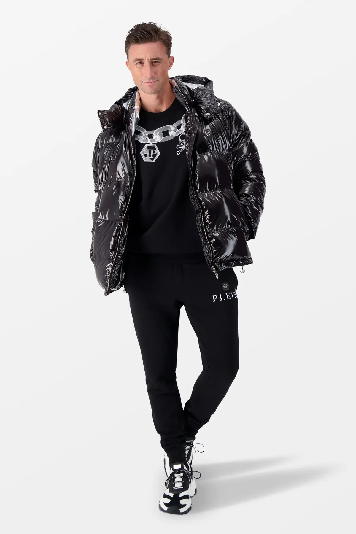 Philipp Plein Black Scorpion Print Down Jacket 1