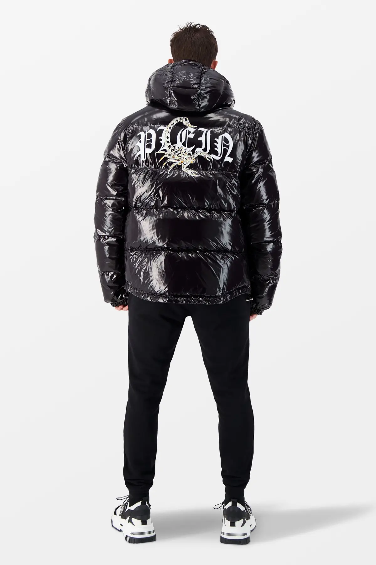 Philipp Plein Black Scorpion Print Down Jacket 4