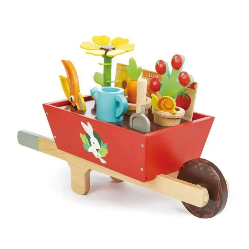 Wooden Garden Wheelbarrow Set 1
