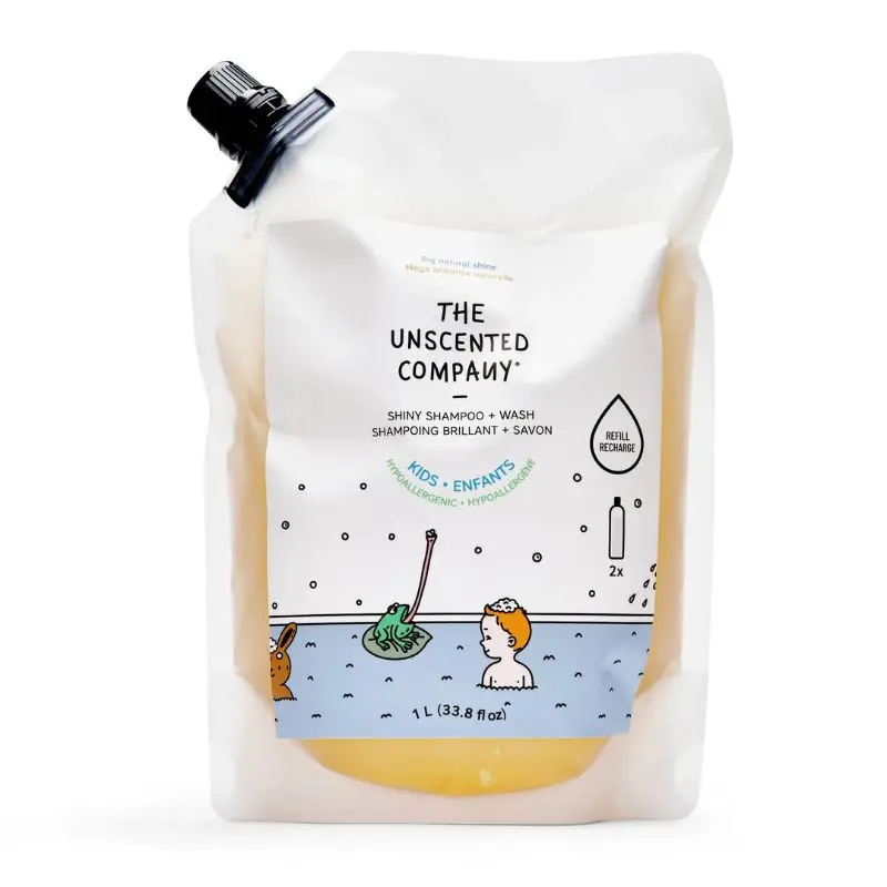 Kids Shiny Shampoo + Body Wash - 1L Refill Bag 1