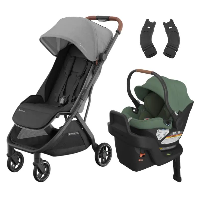 Minu V3 Stroller + Aria Infant Car Seat + Car Seat Adapters Travel System 9