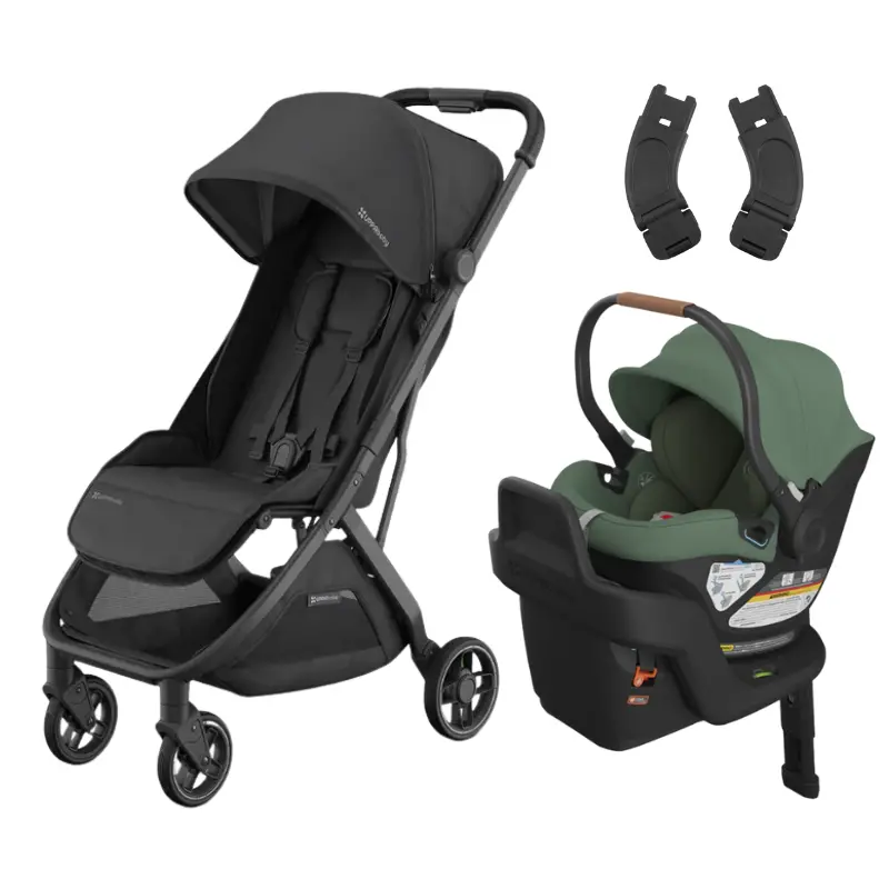 Minu V3 Stroller + Aria Infant Car Seat + Car Seat Adapters Travel System 3