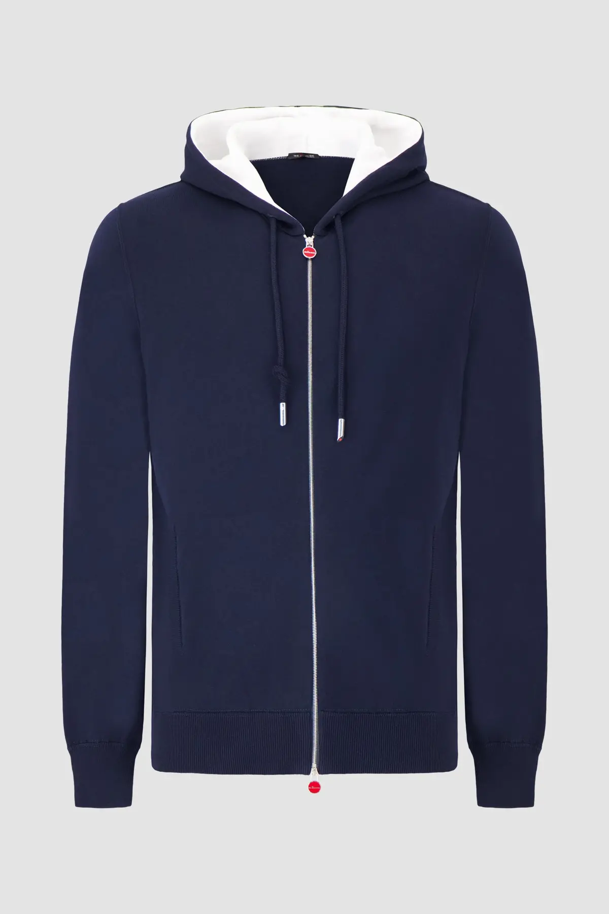 Kiton Dark Blue/White Zipped Hoodie 1