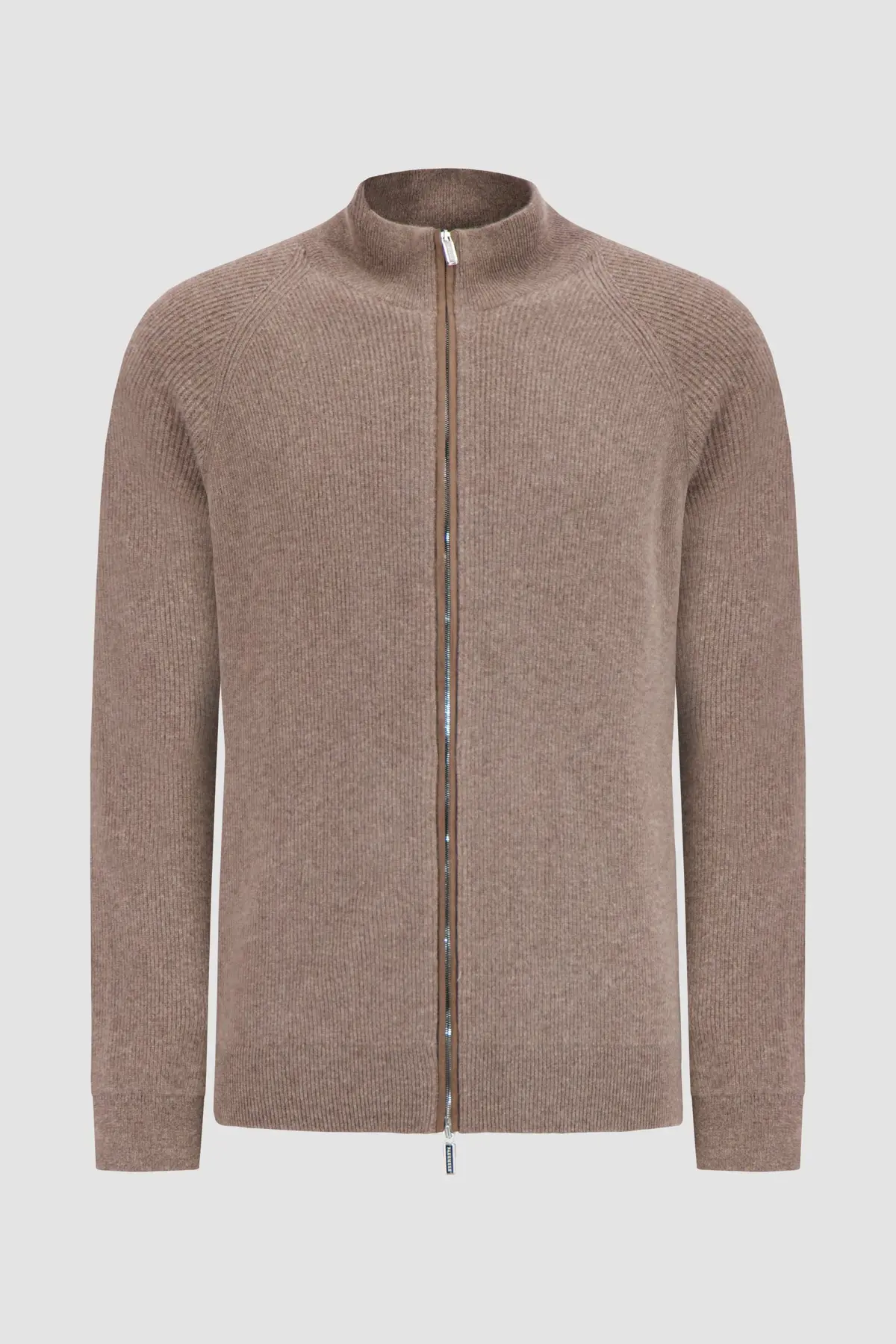 Pashmere Brown Cashmere Full-Zip Sweater 1