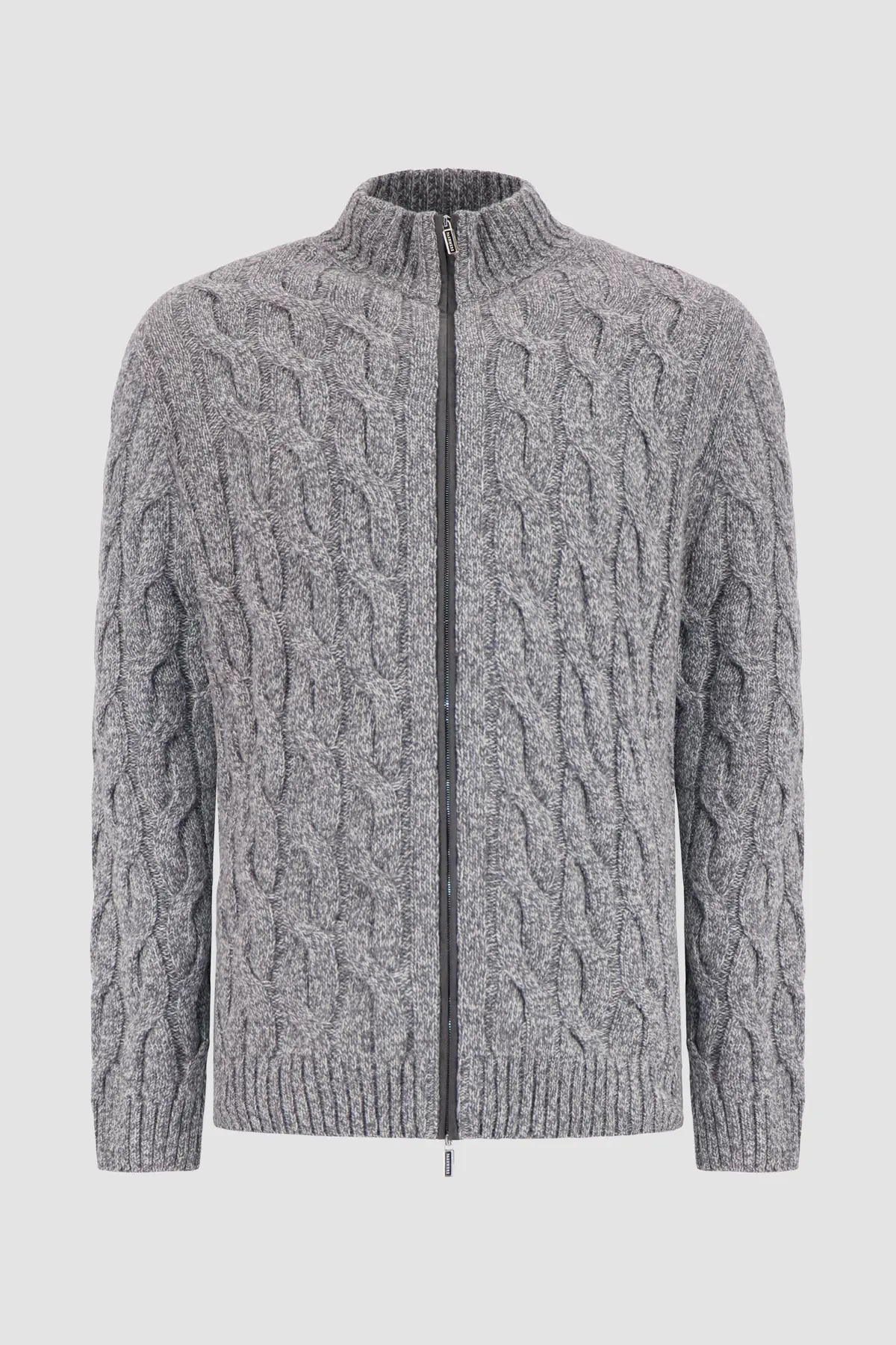 Pashmere Grey Cashmere Zip Sweater 1