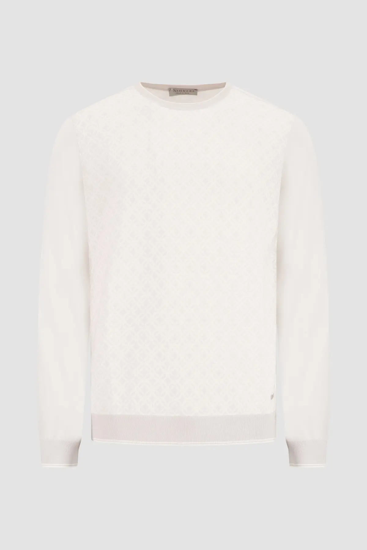 Pashmere Beige Round Neck Sweater 1
