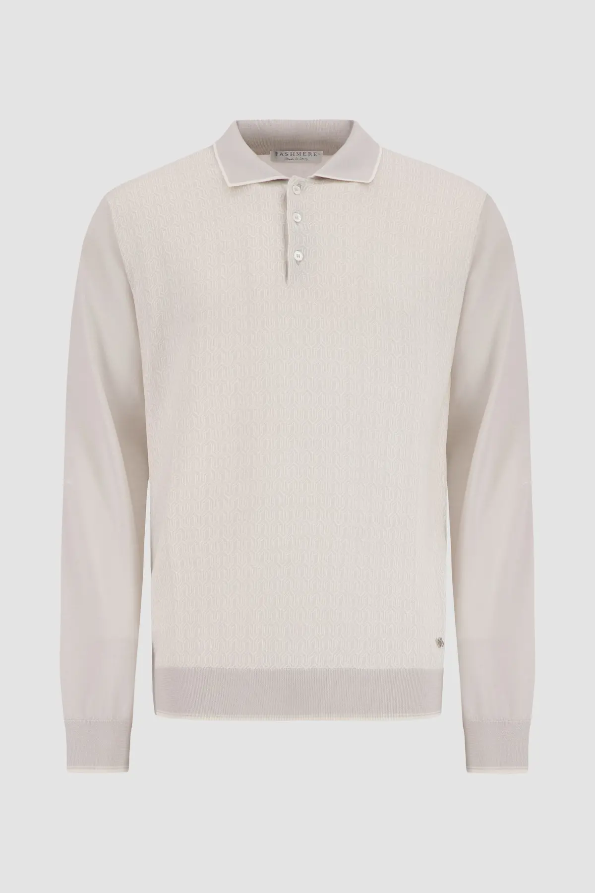Pashmere Beige Button-Up Polo 1