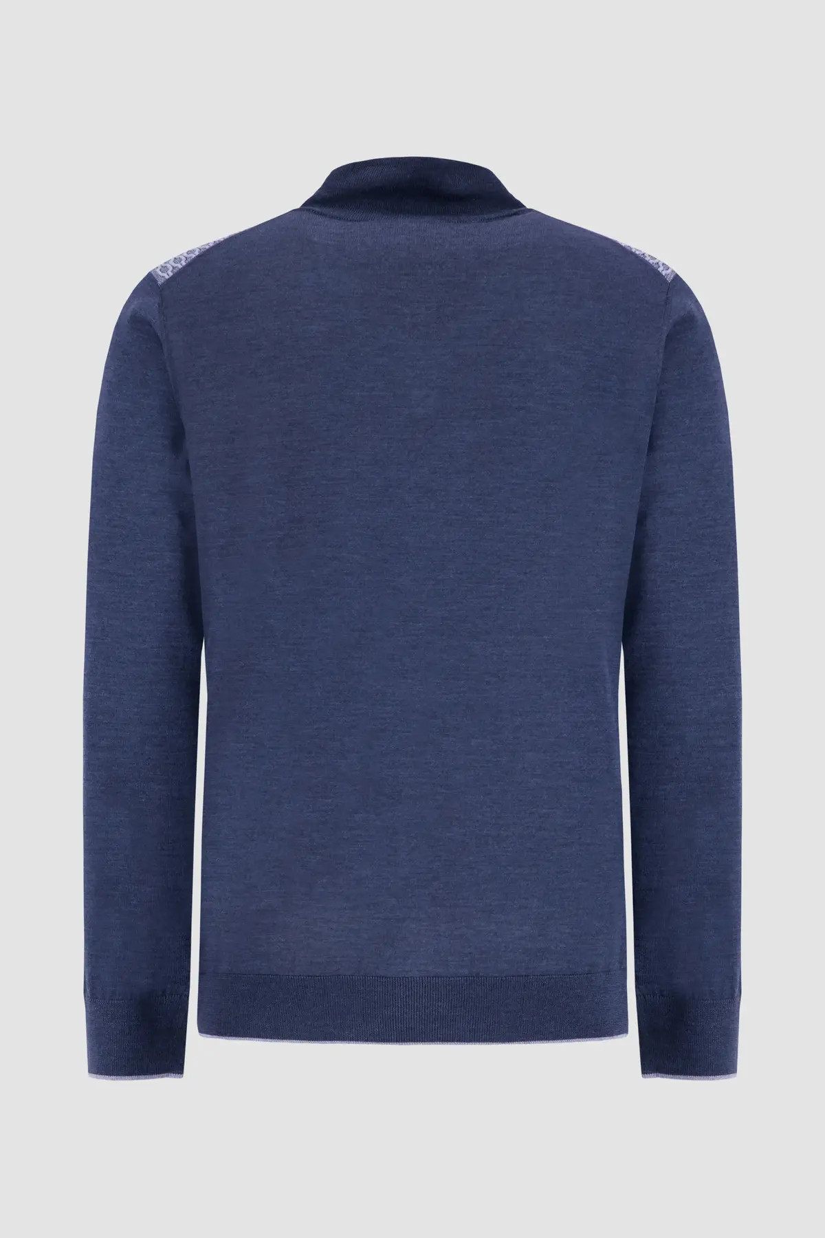 Pashmere Blue Virgin Wool Zip Polo 2