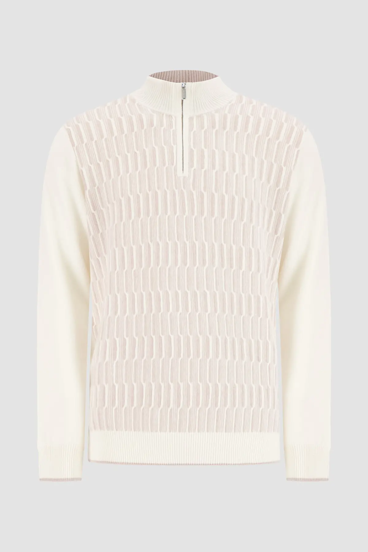 Pashmere Ivory Cashmere Zip Sweatshirt 1