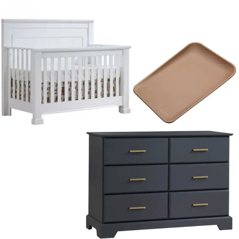 Taylor 5-In-1 Convertible Crib + Double Dresser Combo + Free Matty Baby Changer 15
