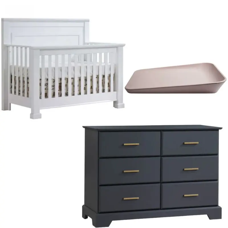 Taylor 5-In-1 Convertible Crib + Double Dresser Combo + Free Matty Baby Changer 16